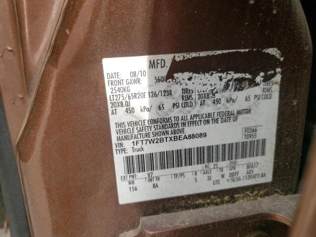 Photo 10 from auction – 2011 FORD F250 SUPER with VIN 1FT7W2BTXBEA88089