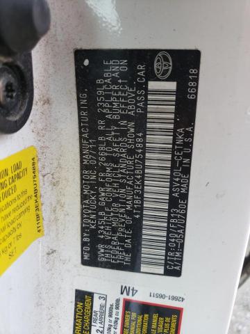 Фото 10 с аукциона – 2011 TOYOTA CAMRY BASE с VIN 4T1BF3EK4BU754884