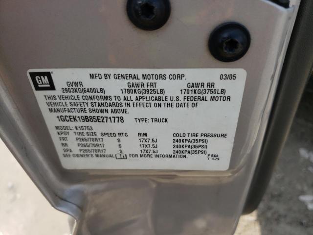 Photo 10 from auction – 2005 CHEVROLET silverado with VIN 1GCEK19B85E271778