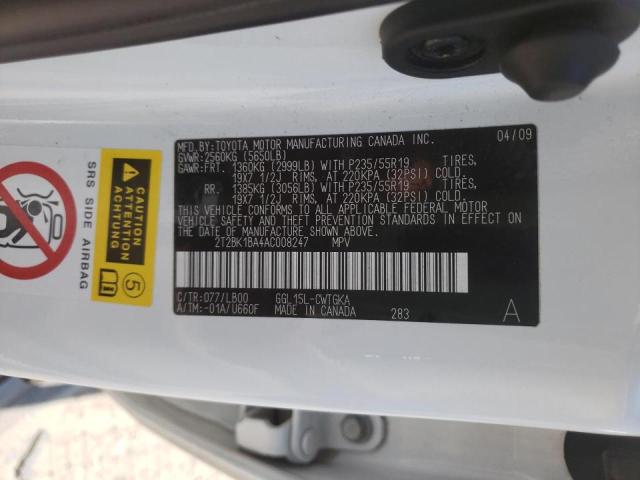 Photo 10 from auction – 2010 LEXUS RX 350 with VIN 2T2BK1BA4AC008247