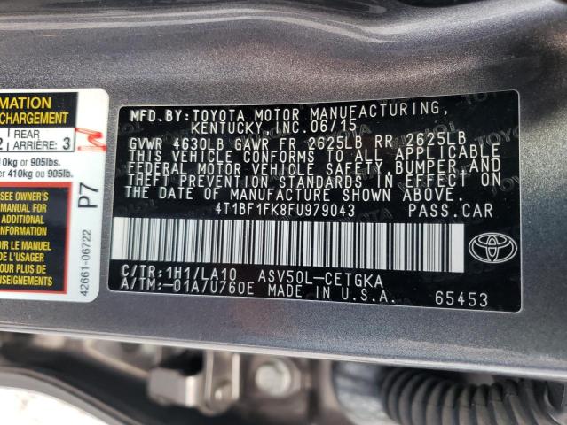 Photo 10 from auction – 2015 TOYOTA CAMRY LE with VIN 4T1BF1FK8FU979043
