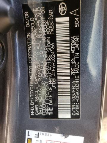 Photo 10 from auction – 2009 TOYOTA COROLLA BA with VIN JTDBL40E69J024166