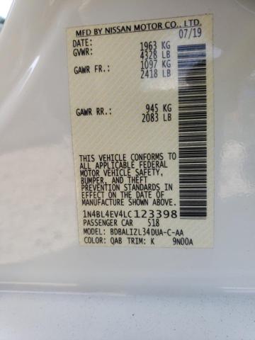 Photo 10 from auction – 2020 NISSAN ALTIMA SL with VIN 1N4BL4EV4LC123398