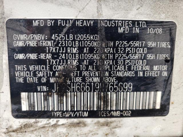 Photo 10 from auction – 2009 SUBARU FORESTER 2 with VIN JF2SH66619H765699