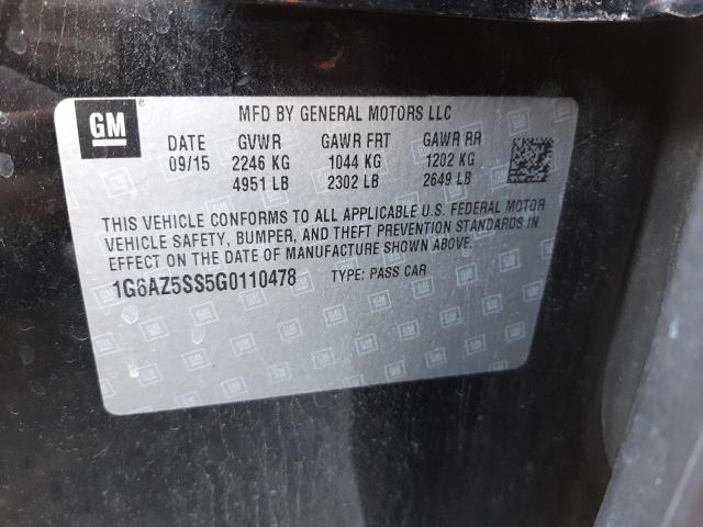 Photo 10 from auction – 2016 CADILLAC CTS PREMIU with VIN 1G6AZ5SS5G0110478