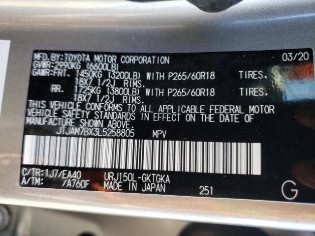 Photo 10 from auction – 2020 LEXUS GX 460 PRE with VIN JTJAM7BX3L5258805