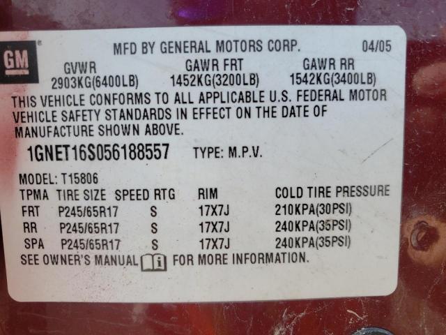 Photo 10 from auction – 2005 CHEVROLET TRAILBLAZE with VIN 1GNET16S056188557