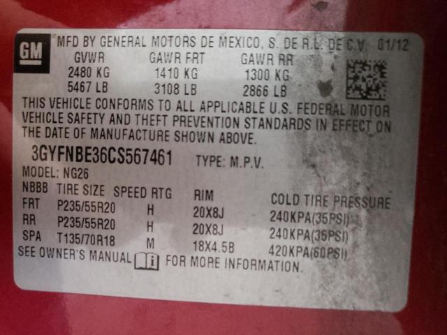 Photo 10 from auction – 2012 CADILLAC SRX PERFOR with VIN 3GYFNBE36CS567461