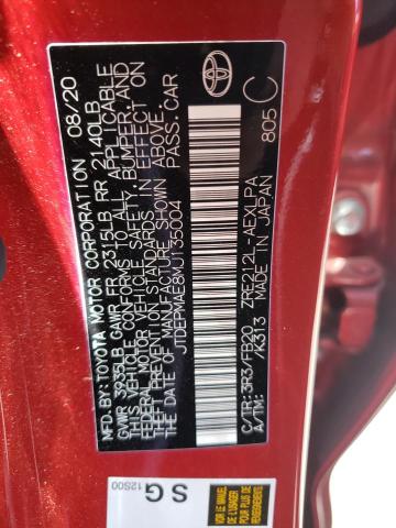 Photo 10 from auction – 2021 TOYOTA COROLLA LE with VIN JTDEPMAE8MJ135004