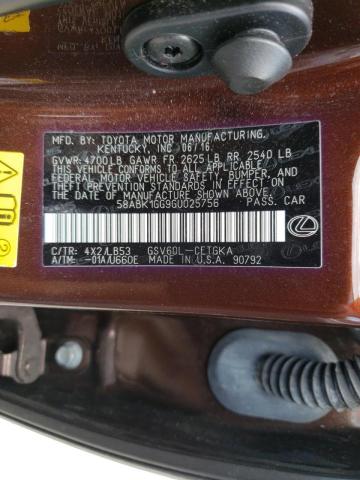 Photo 10 from auction – 2016 LEXUS ES 350 with VIN 58ABK1GG9GU025756