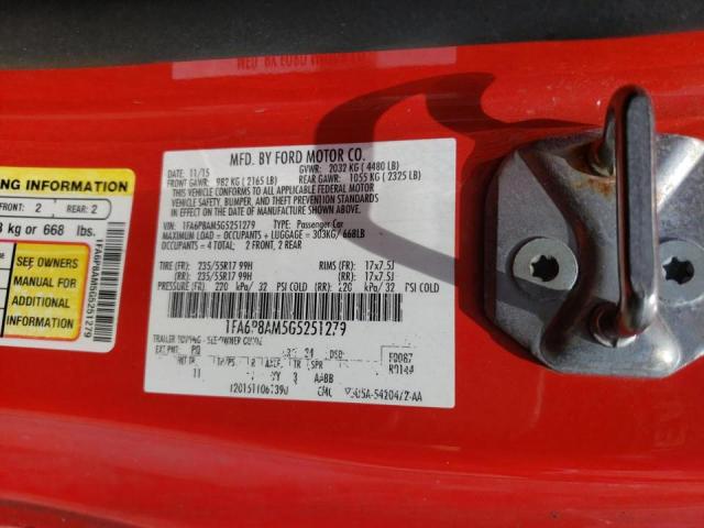 Photo 10 from auction – 2016 FORD MUSTANG with VIN 1FA6P8AM5G5251279