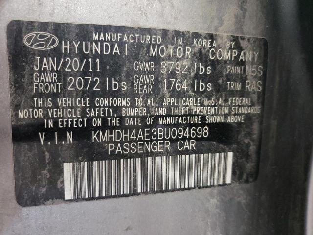 Photo 10 from auction – 2011 HYUNDAI ELANTRA GL with VIN KMHDH4AE3BU094698