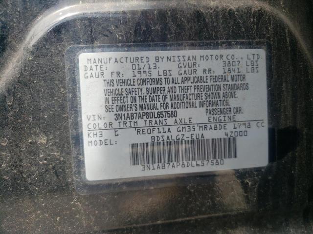 Photo 10 from auction – 2013 NISSAN SENTRA S with VIN 3N1AB7AP8DL657580