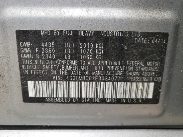 Foto 10 de la subasta – 2014 SUBARU LEGACY 2.5 con VIN 4S3BMBC67E3034077