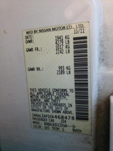 Photo 10 from auction – 2012 NISSAN ALTIMA BAS with VIN 1N4AL2AP1CN468478