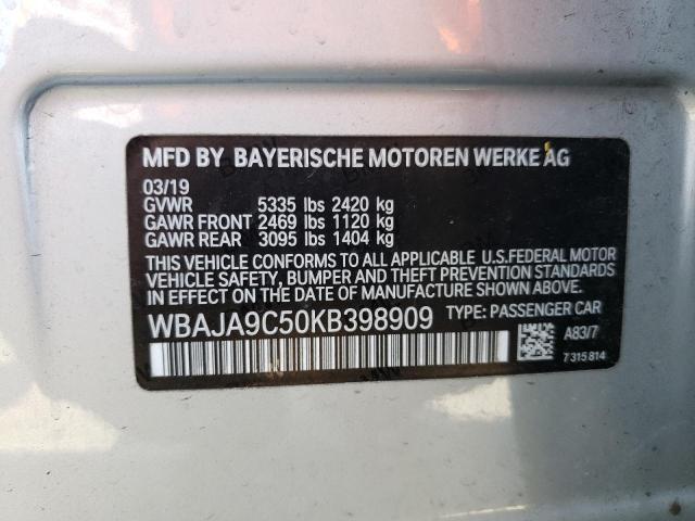 Photo 10 from auction – 2019 BMW 530E with VIN WBAJA9C50KB398909
