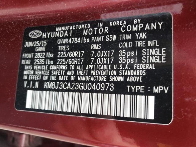 Photo 10 from auction – 2016 HYUNDAI TUCSON LIM with VIN KM8J3CA23GU040973