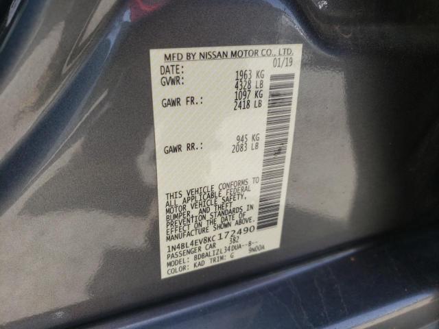 Photo 10 from auction – 2019 NISSAN ALTIMA SL with VIN 1N4BL4EV8KC172490