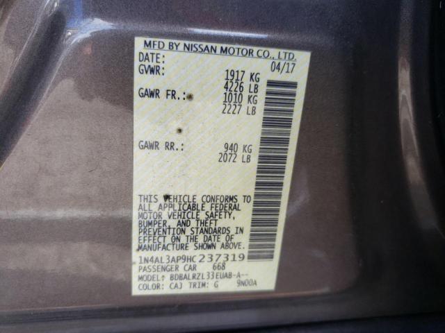 Photo 10 from auction – 2017 NISSAN ALTIMA 2.5 with VIN 1N4AL3AP9HC237319