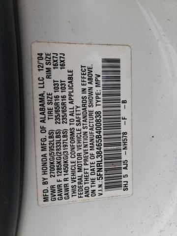 Photo 10 from auction – 2005 HONDA ODYSSEY EX with VIN 5FNRL38465B400838