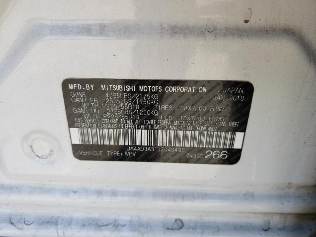 Photo 10 from auction – 2018 MITSUBISHI OUTLANDER with VIN JA4AD3A31JZ040498