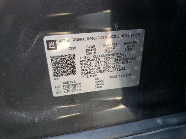 Photo 10 from auction – 2019 CHEVROLET TRAX LS with VIN 3GNCJKSB5KL137534