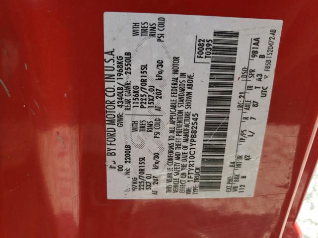 Photo 10 from auction – 2000 FORD RANGER with VIN 1FTYR10C1YPB82545