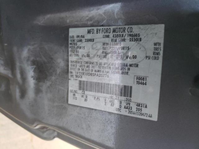 Photo 10 from auction – 2005 FORD RANGER with VIN 1FTYR10D85PA25776
