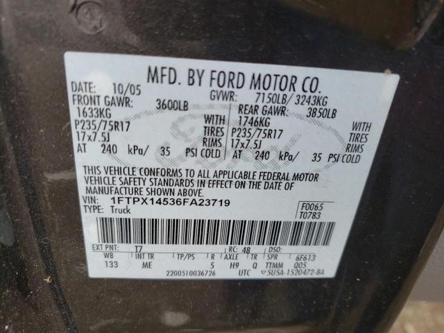 Photo 10 from auction – 2006 FORD F150 with VIN 1FTPX14536FA23719