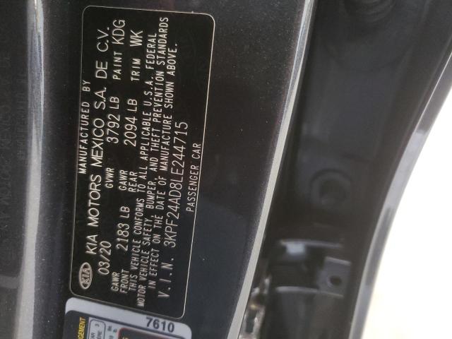 Photo 10 from auction – 2020 KIA FORTE FE with VIN 3KPF24AD8LE244715