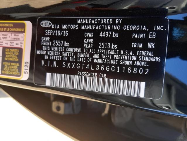 Photo 10 from auction – 2016 KIA OPTIMA LX with VIN 5XXGT4L36GG116802