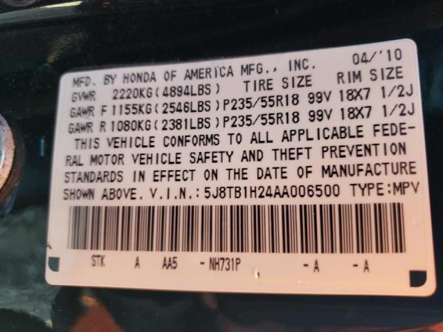Photo 10 from auction – 2010 ACURA RDX with VIN 5J8TB1H24AA006500