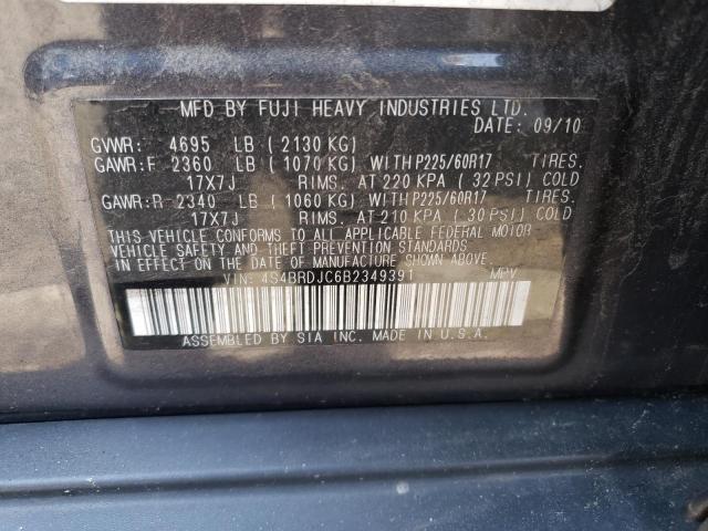 Photo 10 from auction – 2011 SUBARU OUTBACK 3. with VIN 4S4BRDJC6B2349391