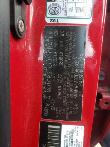 Photo 10 from auction – 2013 KIA FORTE SX with VIN KNAFW4A37D5699352