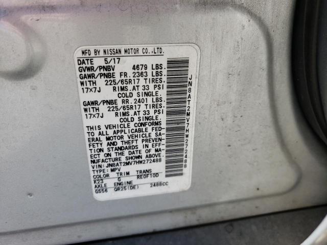 Photo 10 from auction – 2017 NISSAN ROGUE with VIN JN8AT2MV7HW272488