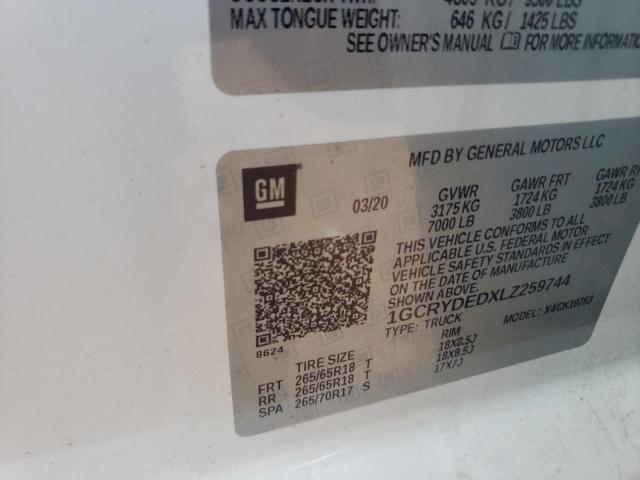 Photo 10 from auction – 2020 CHEVROLET SILVERADO with VIN 1GCRYDEDXLZ259744