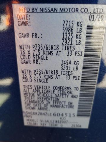 Photo 10 from auction – 2020 NISSAN PATHFINDER with VIN 5N1DR2BN2LC604515