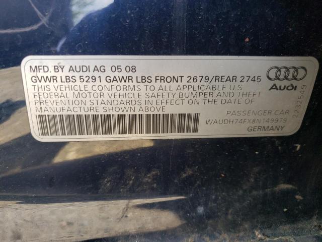 Photo 10 from auction – 2008 AUDI A6 with VIN WAUDH74FX8N149979