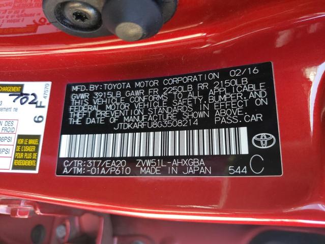 Photo 10 from auction – 2016 TOYOTA PRIUS with VIN JTDKARFU8G3508214
