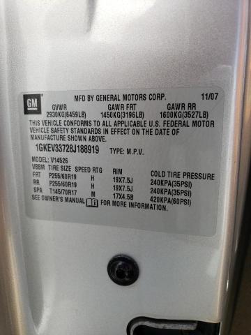 Photo 10 from auction – 2008 GMC ACADIA SLT with VIN 1GKEV33728J188919
