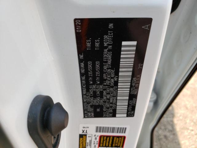 Photo 10 from auction – 2020 TOYOTA HIGHLANDER with VIN 5TDFZRBH0LS005210