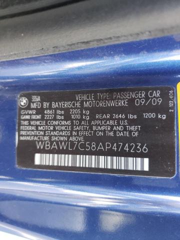 Photo 10 from auction – 2010 BMW 335 I with VIN WBAWL7C58AP474236