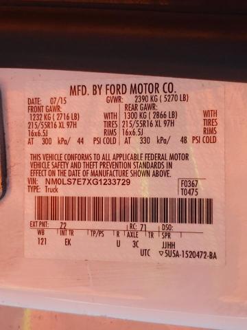 Photo 10 from auction – 2016 FORD TRANSIT CO with VIN NM0LS7E7XG1233729