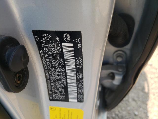 Photo 10 from auction – 2004 LEXUS ES 330 with VIN JTHBA30G445015886