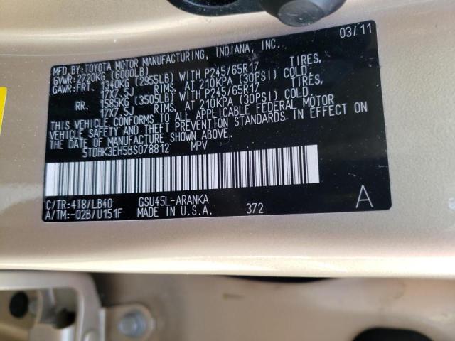 Photo 10 from auction – 2011 TOYOTA HIGHLANDER with VIN 5TDBK3EH5BS078812