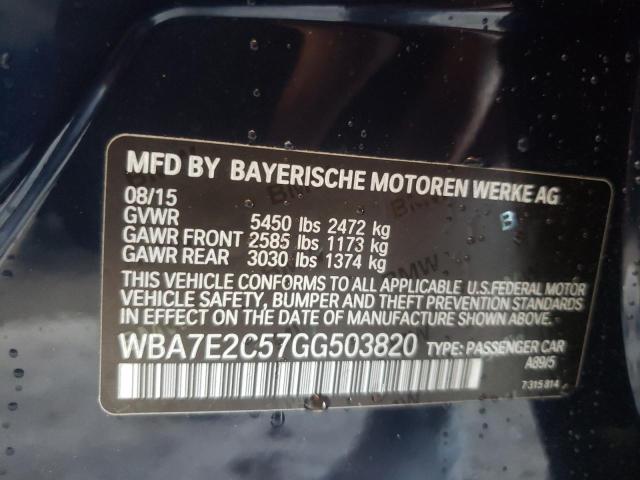 Photo 10 from auction – 2016 BMW 740 I with VIN WBA7E2C57GG503820