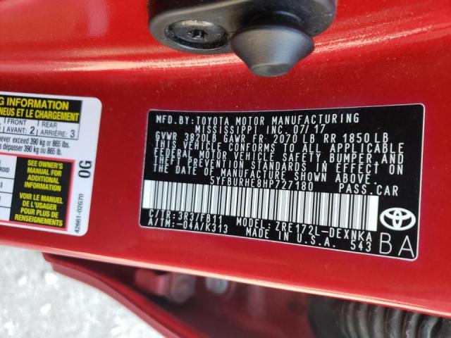 Photo 10 from auction – 2017 TOYOTA COROLLA L with VIN 5YFBURHE8HP727180