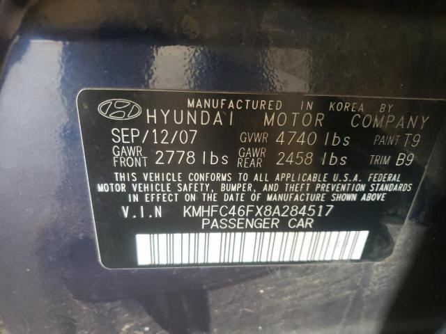 Photo 10 from auction – 2008 HYUNDAI AZERA SE with VIN KMHFC46FX8A284517