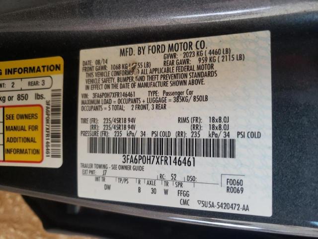 Photo 10 from auction – 2015 FORD FUSION with VIN 3FA6P0H7XFR146461