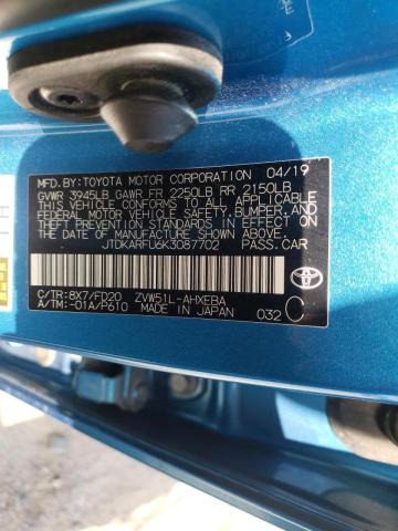 Photo 10 from auction – 2019 TOYOTA PRIUS with VIN JTDKARFU6K3087702